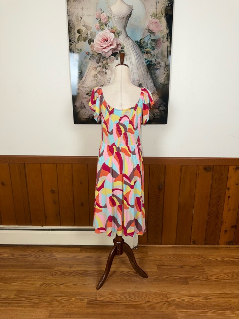 Adorable Torrid Colorful Abstract Print Short Sleeve Dress - Picture 5 of 6